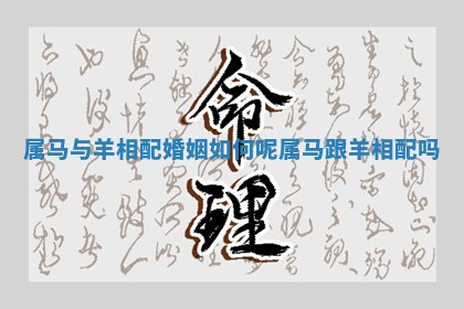 属马与羊相配婚姻如何呢 属马跟羊相配吗