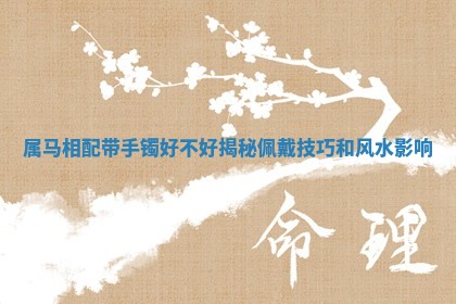 属马相配带手镯好不好揭秘佩戴技巧和风水影响