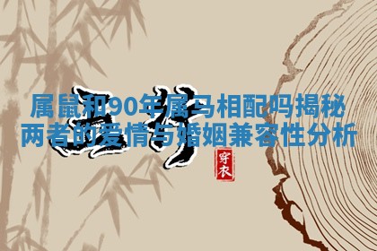 属鼠和90年属马相配吗揭秘两者的爱情与婚姻兼容性分析 属鼠和90年属马相配吗揭秘两者的爱情与婚姻兼容性分析