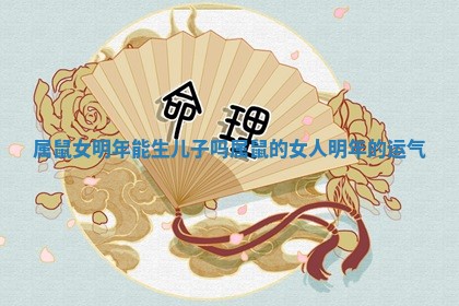 属鼠女明年能生儿子吗 属鼠的女人明年的运气