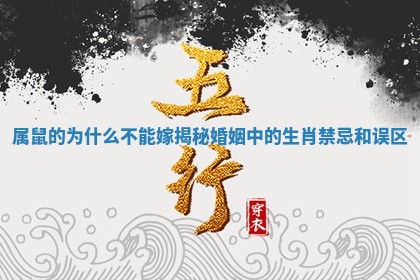 属鼠的为什么不能嫁揭秘婚姻中的生肖禁忌和误区 属鼠的为什么不能嫁揭秘婚姻中的生肖禁忌和误区