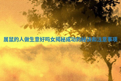 属鼠的人做生意好吗女揭秘成功的秘诀和注意事项