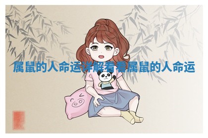 属鼠的人命运详解 看看属鼠的人命运
