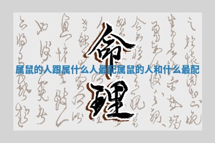 属鼠的人跟属什么人最配_属鼠的人和什么最配 属鼠的人跟属什么人最配_属鼠的人和什么最配