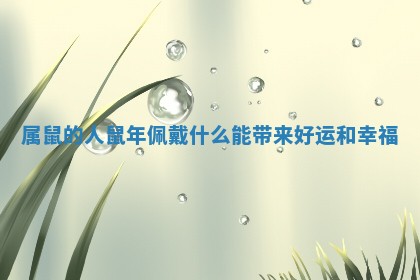 属鼠的人鼠年佩戴什么能带来好运和幸福