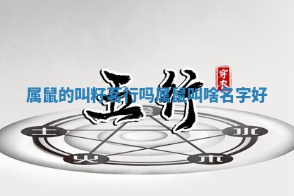 属鼠的叫籽茗行吗_属鼠叫啥名字好 属鼠的叫籽茗行吗_属鼠叫啥名字好