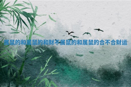 属鼠的和属鼠的和财不_属鼠的和属鼠的合不合财运