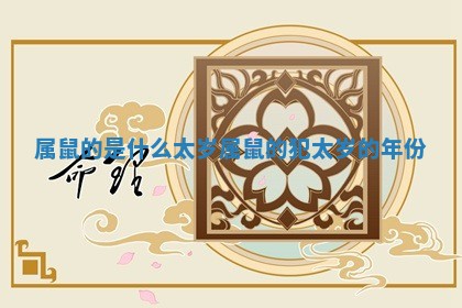 属鼠的是什么太岁 属鼠的犯太岁的年份