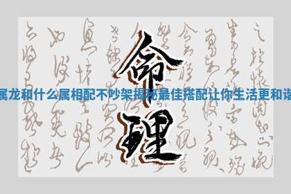 属龙和什么属相配不吵架揭秘最佳搭配让你生活更和谐