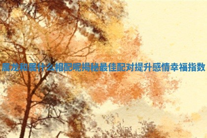 属龙和属什么相配呢揭秘最佳配对提升感情幸福指数
