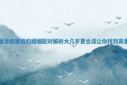 属龙和属鸡的婚姻配对解析大几岁更合适让你找到真爱