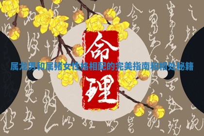 属龙男和属猪女性格相配的完美指南和相处秘籍