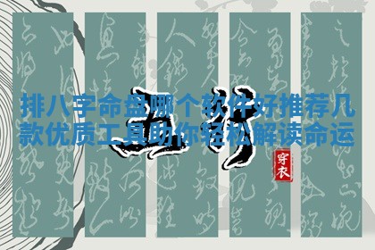 排八字命盘哪个软件好推荐几款优质工具助你轻松解读命运