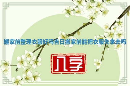 搬家前整理衣服好吗吉日_搬家前能把衣服先拿去吗