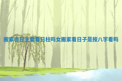 搬家吉日主要看日柱吗女 搬家看日子是按八字看吗