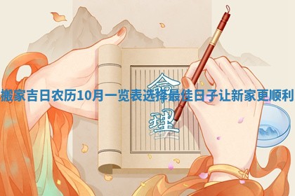 搬家吉日农历10月一览表选择最佳日子让新家更顺利