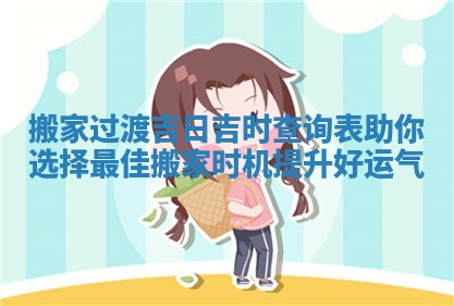 搬家过渡吉日吉时查询表助你选择最佳搬家时机提升好运气