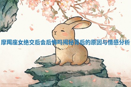 摩羯座女绝交后会后悔吗揭秘背后的原因与情感分析