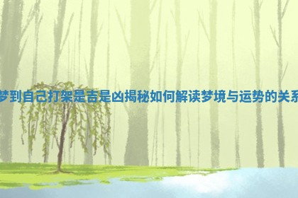 梦到自己打架是吉是凶揭秘如何解读梦境与运势的关系