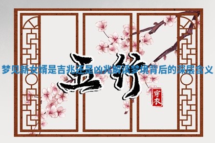 梦见新女婿是吉兆还是凶兆解读梦境背后的深层含义