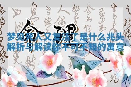 梦见死人又复活了是什么兆头解析与解读你不可不知的寓意