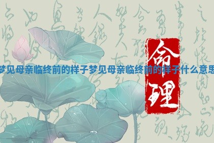 梦见母亲临终前的样子 梦见母亲临终前的样子什么意思