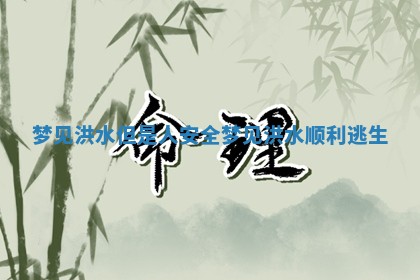 梦见洪水但是人安全_梦见洪水顺利逃生