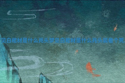 梦见白棺材是什么兆头_梦见白棺材是什么兆头装着个死人