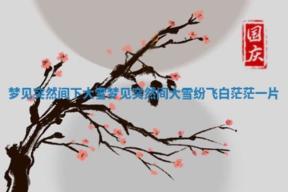 梦见突然间下大雪_梦见突然间大雪纷飞白茫茫一片