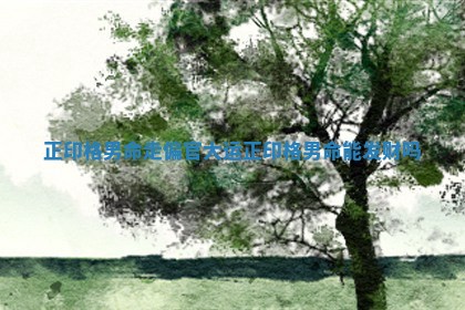 正印格男命走偏官大运 正印格男命能发财吗