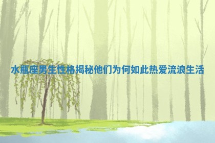 水瓶座男生性格揭秘他们为何如此热爱流浪生活 水瓶座男生性格揭秘他们为何如此热爱流浪生活