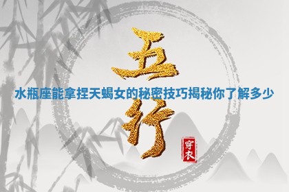 水瓶座能拿捏天蝎女的秘密技巧揭秘你了解多少
