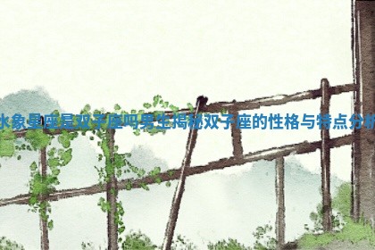 水象星座是双子座吗男生揭秘双子座的性格与特点分析 水象星座是双子座吗男生揭秘双子座的性格与特点分析