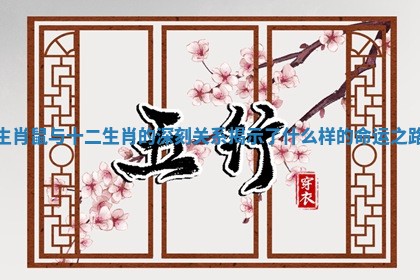 生肖鼠与十二生肖的深刻关系揭示了什么样的命运之路