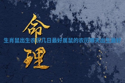 生肖鼠出生农历几日最好 属鼠的农历哪天出生最好