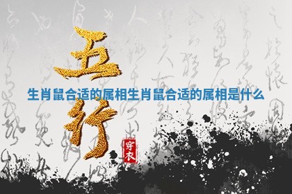 生肖鼠合适的属相 生肖鼠合适的属相是什么