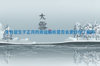 生肖鼠生于正月的命运解析是否会更好你了解吗 生肖鼠生于正月的命运解析是否会更好你了解吗