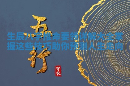 生辰八字推命要领详解大全掌握这些技巧助你预测人生走向 生辰八字推命要领详解大全掌握这些技巧助你预测人生走向