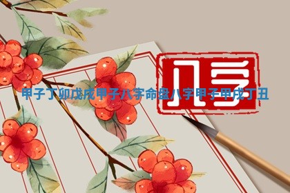 甲子丁卯戊戌甲子八字命盘_八字甲子甲戌丁丑
