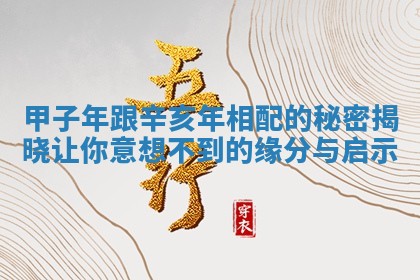 甲子年跟辛亥年相配的秘密揭晓让你意想不到的缘分与启示