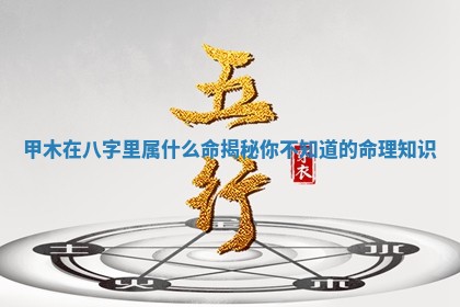 甲木在八字里属什么命揭秘你不知道的命理知识 甲木在八字里属什么命揭秘你不知道的命理知识