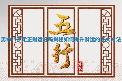 男命八字走正财运好吗揭秘如何提升财运的五大方法