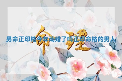 男命正印格今年动婚了吗_正印命格的男人 男命正印格今年动婚了吗_正印命格的男人