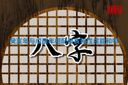 癸亥年与戊辰年相配 癸亥和戊戌能和吗