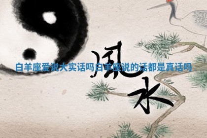 白羊座爱说大实话吗_白羊座说的话都是真话吗