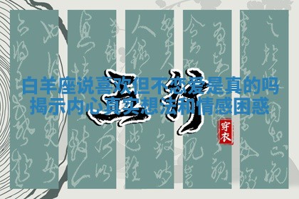 白羊座说喜欢但不恋爱是真的吗揭示内心真实想法和情感困惑