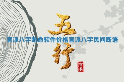 盲派八字断命软件价格_盲派八字民间断语