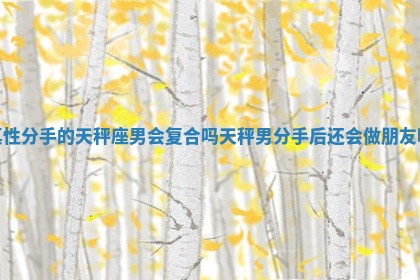 真性分手的天秤座男会复合吗_天秤男分手后还会做朋友吗