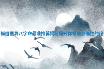 石狮哪里算八字命最准推荐揭秘提升你命理准确性的秘诀