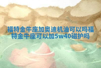 福特金牛座加奥迪机油可以吗 福特金牛座可以加5w40磁护吗